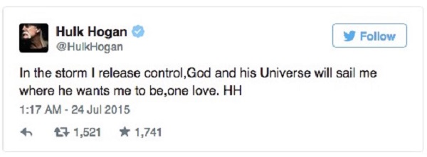 The Scandalous life of WWE star Hulk Hogan. There is so much to know about his career, relationships, marriage, divorce and children. Source: Total Pro Sports (Tweet of Hulk after the racial controversy)