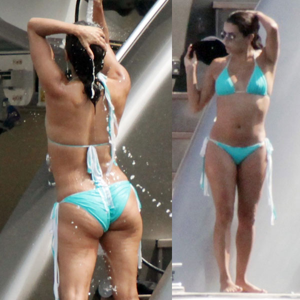 Eva Longoria shuts the rumor of pregnancy rumors by posing in a bikini