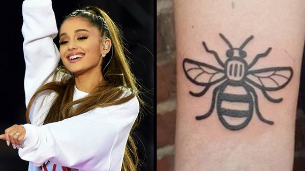 Ariana Grande gets a Bee tattooed to support Manchester after the ...