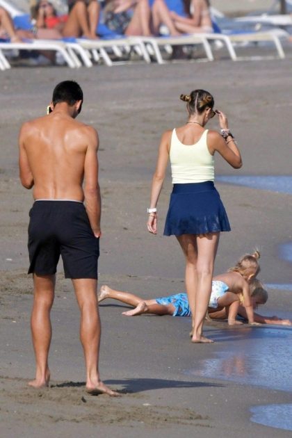 Serbian Tennis Player Novak Djokovic Enjoys A Romantic Beach Break With Wife Jelena Djokovic