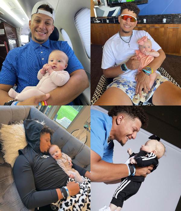 Sterling Skye Snuggles Up to Dad Patrick Mahomes in Sweet Family Photo