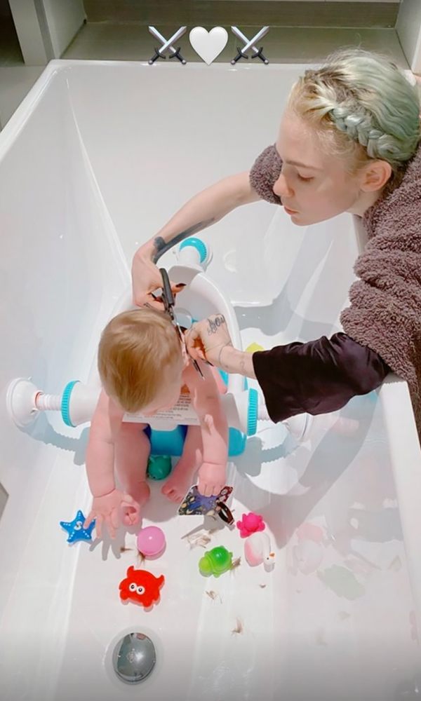 Grimes and her son