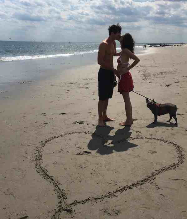 Benjamin Walker and his wife with their dog