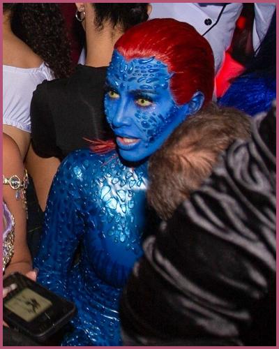 Kim Kardashian as blue X-men shape-shifter Mystique for Halloween 2022 ...